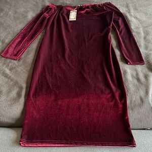 Plus size velvet midi dress